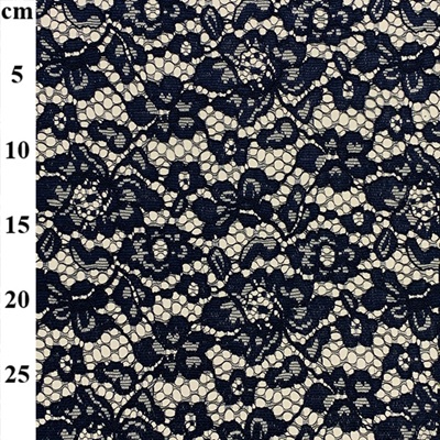 100% Polyester Corded Lace - 01-JLL0002 Navy