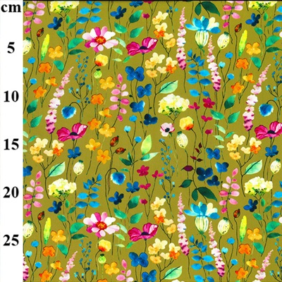 Digital Viscose Print - 01- JLV0193 Green