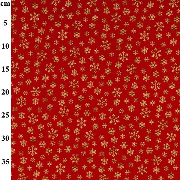 100% Cotton Christmas Print - 01-JLX0248 - Red/Gold