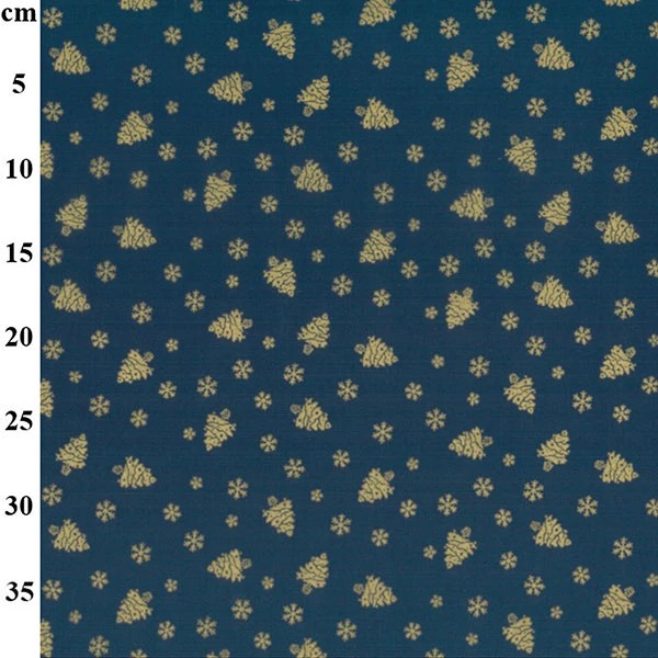 100% Cotton Christmas Print - 01-JLX0249 - Navy/Gold