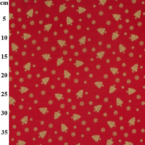 100% Cotton Christmas Print - 01-JLX0249 - Red/Gold