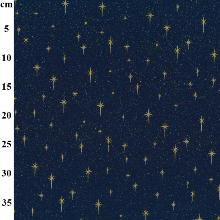 100% Cotton Christmas Print - 01-JLX0252 - Navy/Gold