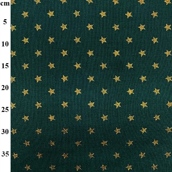 100% Cotton Christmas Print - 01-JLX0259 - Green/Gold