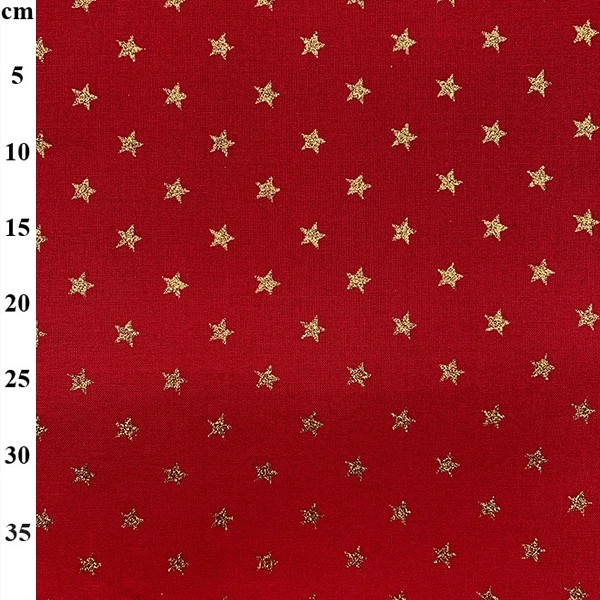 100% Cotton Christmas Print - 01-JLX0259 - Red/Gold
