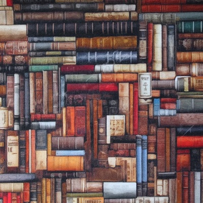 100% Printed Cotton  - EM27- LJCOT10-13 - Digital Cotton 3D Books