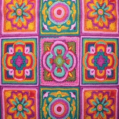 100% Printed Cotton  - EM27- LJCOT11 - Digital Cotton 3D Crochet