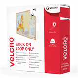 1 metre Velcro Loop Only Stick On 20mm - White