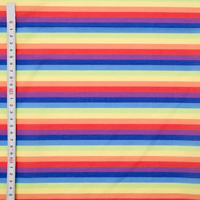 Digital Polycotton Rainbow Stripes - MPDPC25
