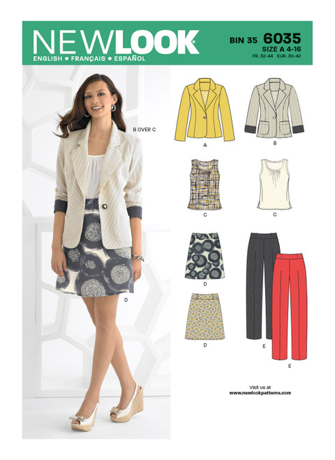 New Look Sewing Pattern Misses' Separates - N6035 - Size - 4-16