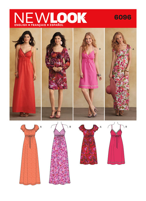 New Look Sewing Pattern Misses' Dressest - N6096 - Size - 4-16