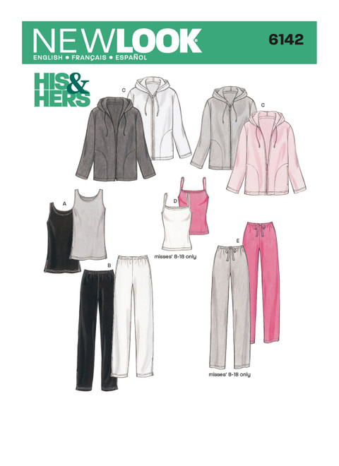 New Look Sewing Pattern Misses' & Men's Separates - N6142 - Size - All sizes in one envelope
