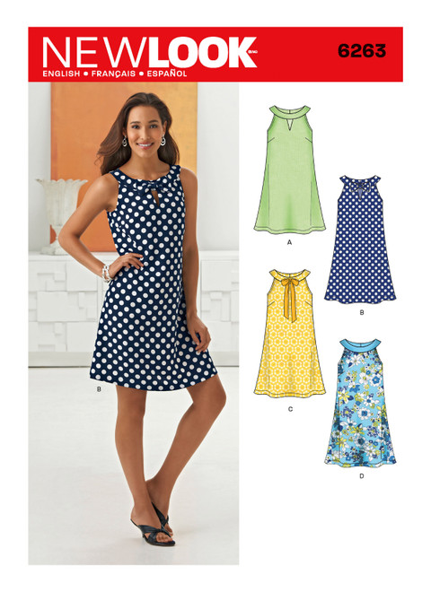 New Look Sewing Pattern Misses' A- Line Dress - N6263 - Size - 8-18
