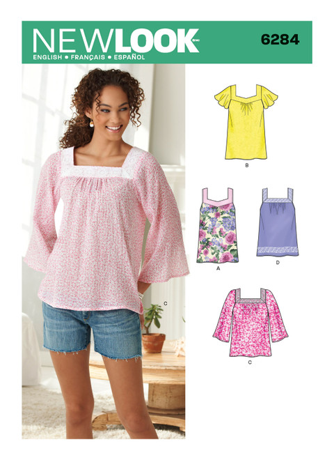 New Look Sewing Pattern Misses' Pullover Top in Two Lengths - N6284 - Size - 10-22