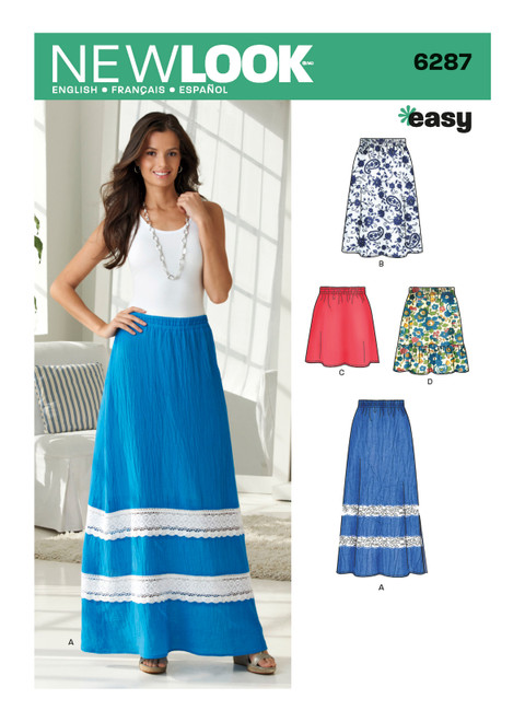 New Look Sewing Pattern Misses' Pull on Skirt in Four Lengths - N6287 - Size - 10-22