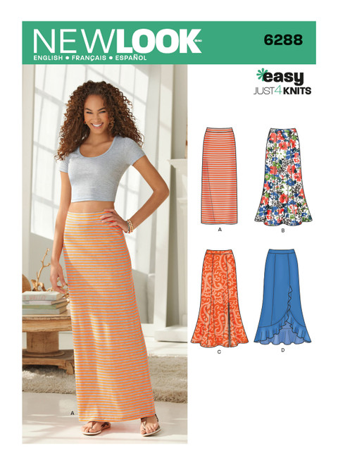 New Look Sewing Pattern Misses' Pull on Knit Skirts - N6288 - Size - 8-20