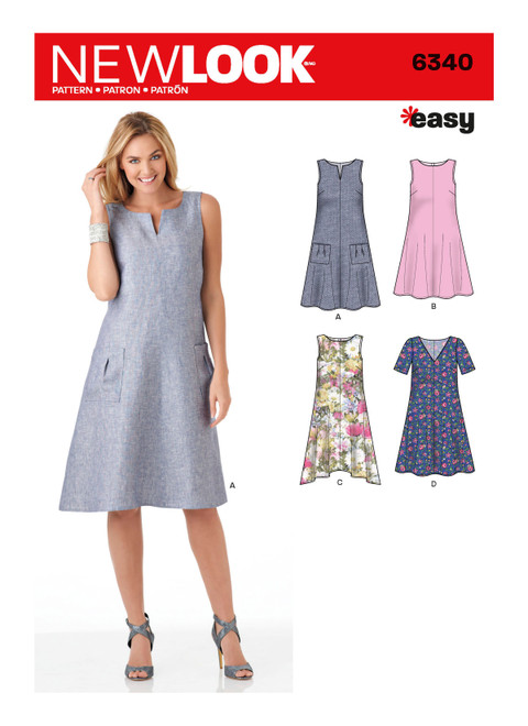 New Look Sewing Pattern Misses' Easy Dresses - N6340 - Size - 8-20