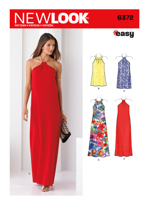 New Look Sewing Pattern Misses' Dresses Each in Two Lengths - N6372 - Size - 6-18