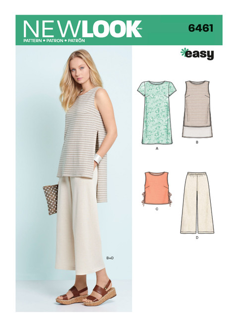 New Look Sewing Pattern Misses' Dress, Tunic, Top and Cropped Pants - N6461 - Size - 6-18