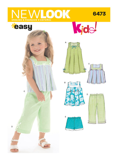 New Look Sewing Pattern Toddlers' Separates - N6473 - Size - 1/2-1-2-3-4