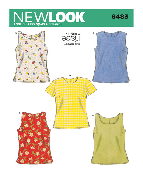 New Look Sewing Pattern Misses' Tops - N6483 - Size - 6-16