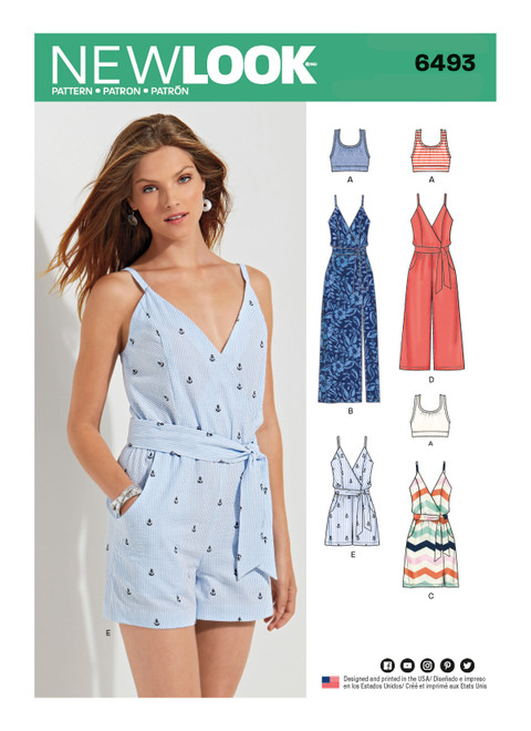New Look Sewing Pattern Misses' Jumpsuit and Dress in Two Lengths with Bralette - N6493 - Size - 6-18