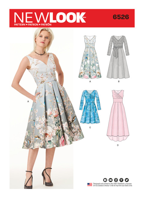 New Look Sewing Pattern Misses' Dress with Bodice Variations - N6526 - Size - 8-18