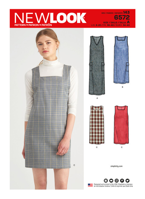 New Look Sewing Pattern Misses' Jumper Dress - N6572 - Size - 8-20