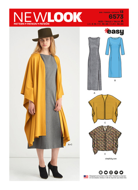 New Look Sewing Pattern Misses' Dress and Wrap - N6573 - Size - 8-18