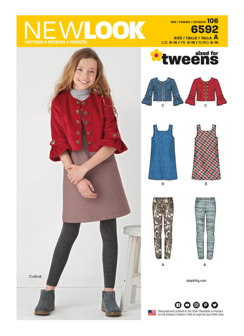 New Look Sewing Pattern Girls' Sportswear - N6592 - Size - 8-16