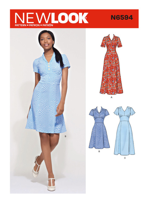 New Look Sewing Pattern Misses' Dress In Three Lengths - N6594 - Size - 8-20