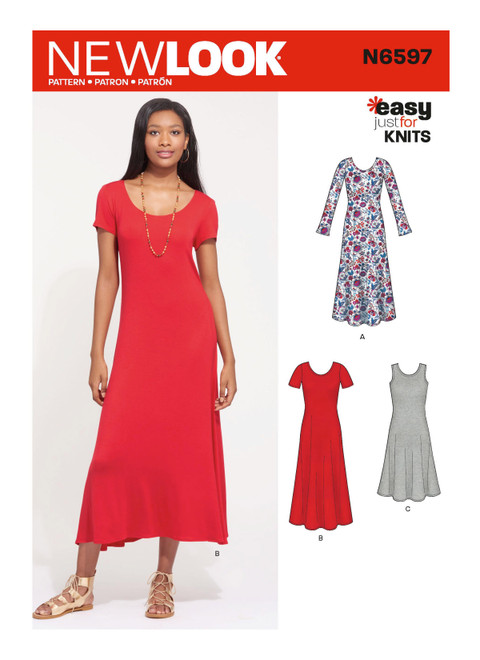 New Look Sewing Pattern Misses' Knit Dress - N6597 - Size - 10-22