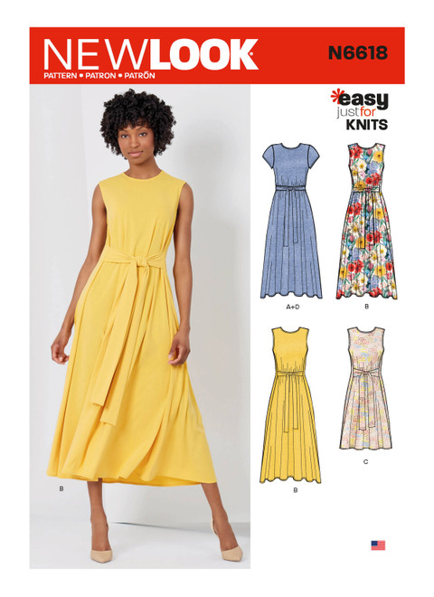 New Look Sewing Pattern Misses' Dresses In Two Lengths - N6618 - Size - 8-20