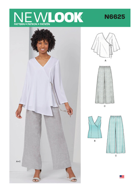 New Look Sewing Pattern Misses' Tops and Pull On Pants - N6625 - Size - 10-22