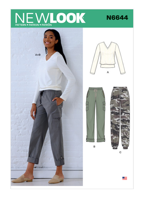 New Look Sewing Pattern Misses' Cargo Pants and Knit Top - N6644 - Size - 8-20