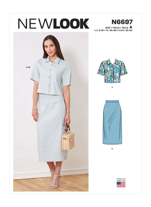 New Look Sewing Pattern Top and Skirt - N6697 - Size - 6-18