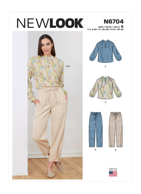New Look Sewing Pattern Misses' Top and Pull-On Pant - N6704 - Size - 8-20