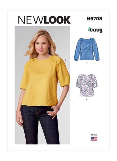 New Look Sewing Pattern Misses' Tops - N6708 - Size - 6-18