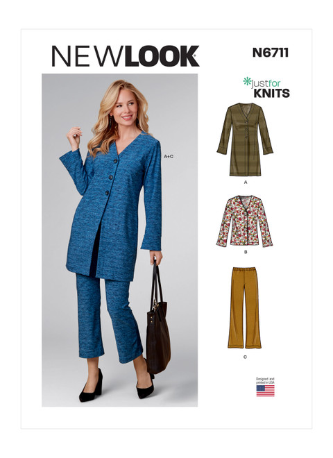New Look Sewing Pattern Misses' Cardigans and Pants - N6711 - Size - 8-20
