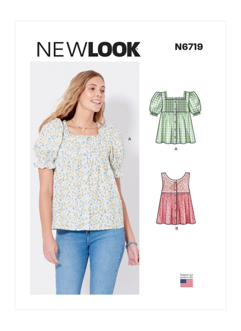 New Look Sewing Pattern Misses' Tops - N6719 - Size - 8-18