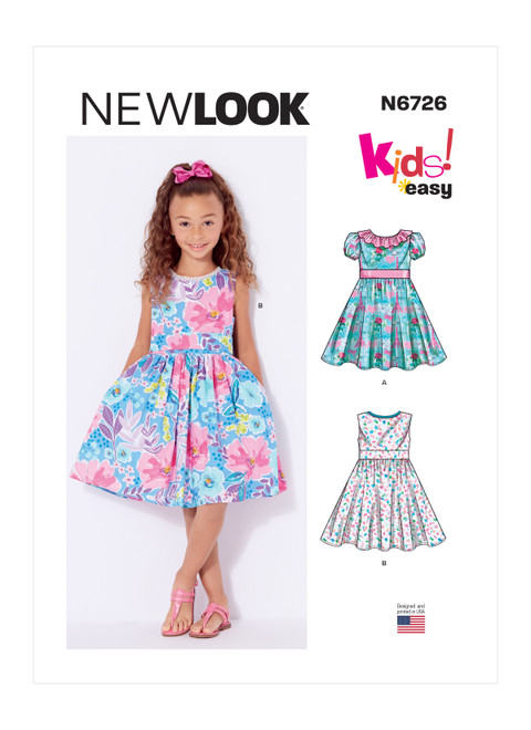 New Look Sewing Pattern Toddlers' and Children's Dresses - N6726 - Size - 1/2-1-2-3-4-5-6-7-8
