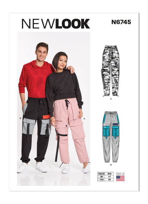 New Look Sewing Pattern Men's and Misses' Cargo Pants  - N6745 - Size - XS-XL