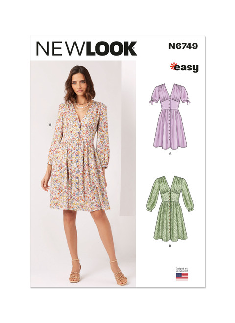 New Look Sewing Pattern Misses' Dress With Sleeve Variations - N6749 - Size - 6-16