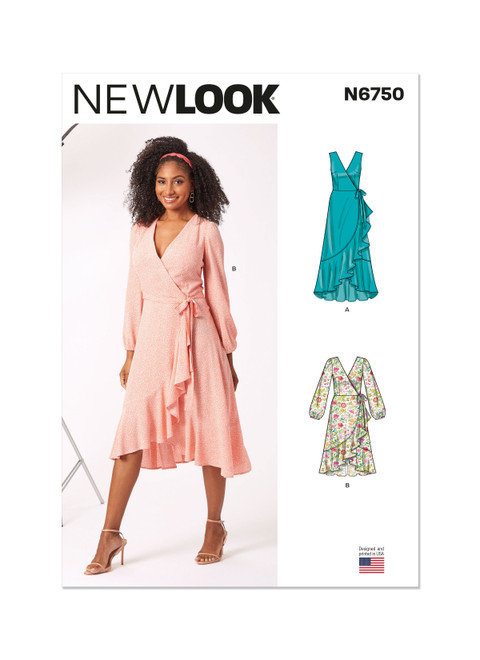 New Look Sewing Pattern Misses' Wrap Dress With Length and Sleeve Variations - N6750 - Size - 10-22