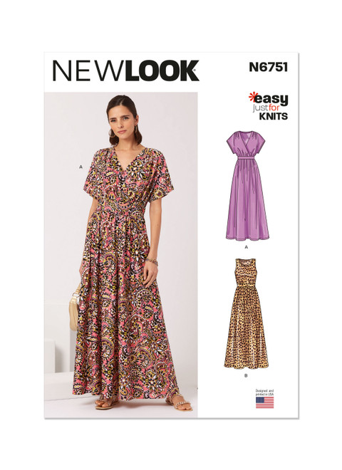 New Look Sewing Pattern Misses' Knit Dresses - N6751 - Size - 10-22