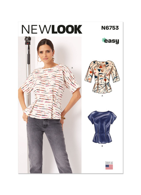 New Look Sewing Pattern Misses' Top With Sleeve Variations - N6753 - Size - 6-16