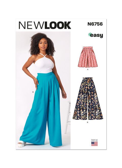 New Look Sewing Pattern Misses' Shorts and Pants - N6756 - Size - 10-22