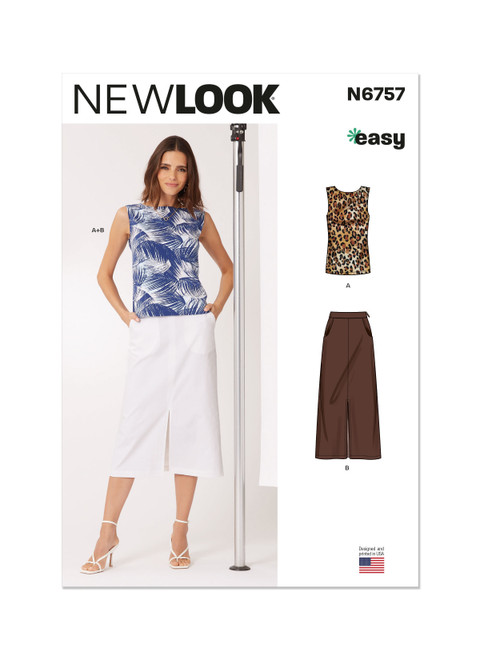 New Look Sewing Pattern Misses' Top and Skirt - N6757 - Size - 10-22