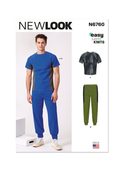 New Look Sewing Pattern Men's Knit Top and Pants - N6760 - Size - XS-XXL