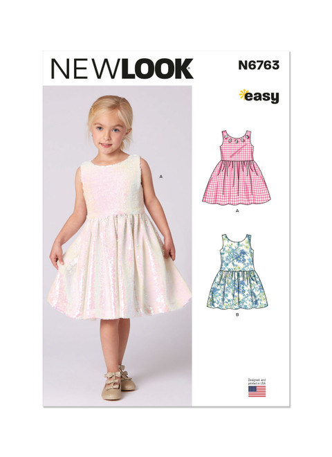 New Look Sewing Pattern Children's Dress - N6763 - Size - 3-8