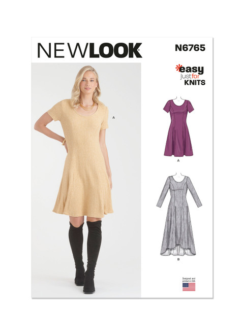 New Look Sewing Pattern Misses' Knit Dresses - N6765 - Size - 10-22